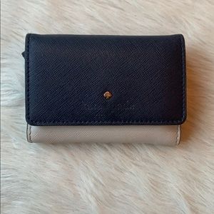 KATE SPADE: navy and tan wallet